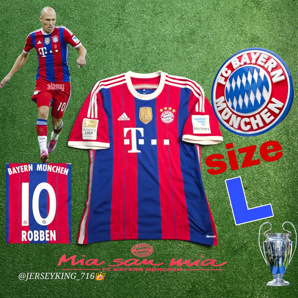 Adidas Bayern Munich Arjen Robben #10 2014/2015 Home Jersey Bundesliga Large